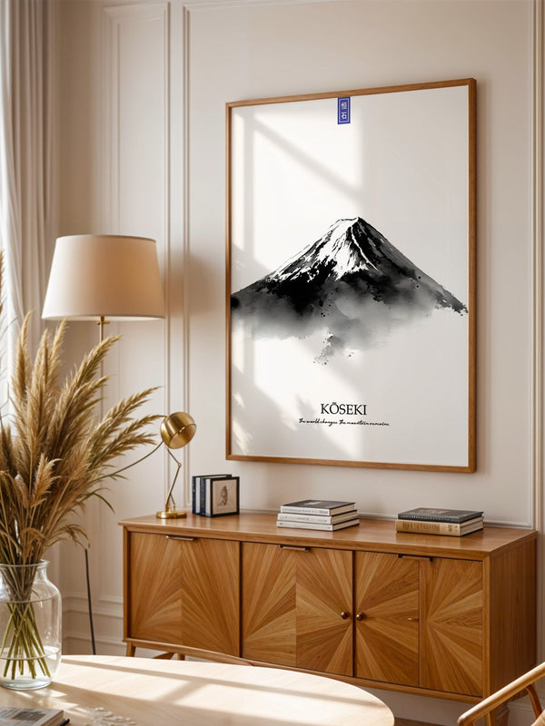 Berg Aquarell Zen Schwarzweiß