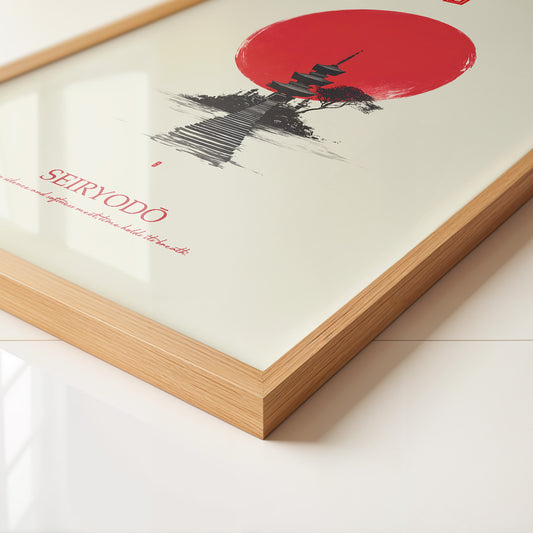 Pagode vor rotem Mond