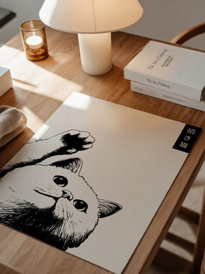 Katzenpfote Schwarz Weiß Grafik