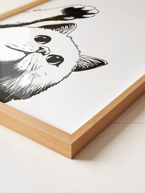Katzenpfote Schwarz Weiß Grafik