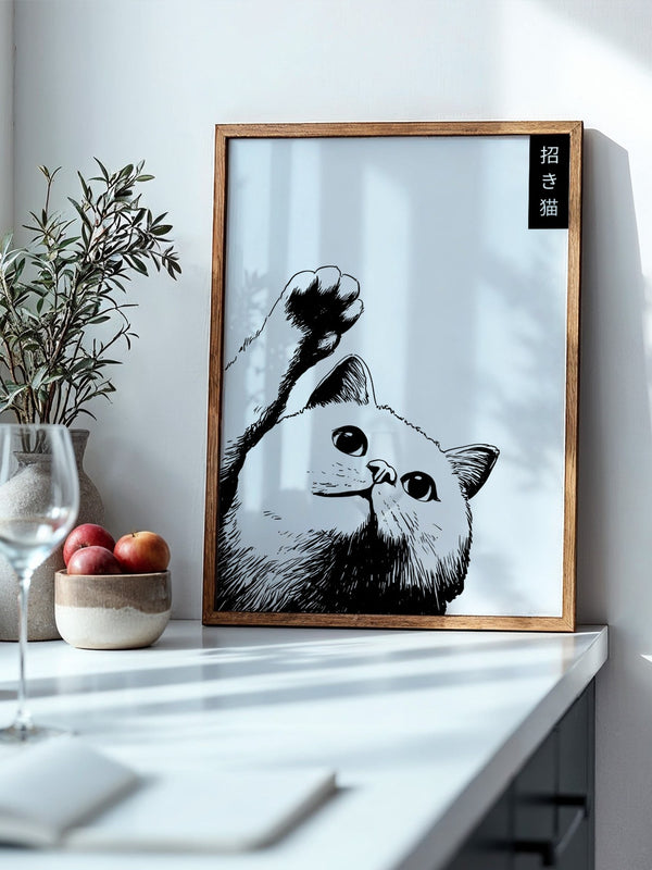 Katzenpfote Schwarz Weiß Grafik