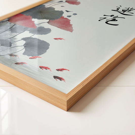 Lotusblüten Koi Aquarellstil