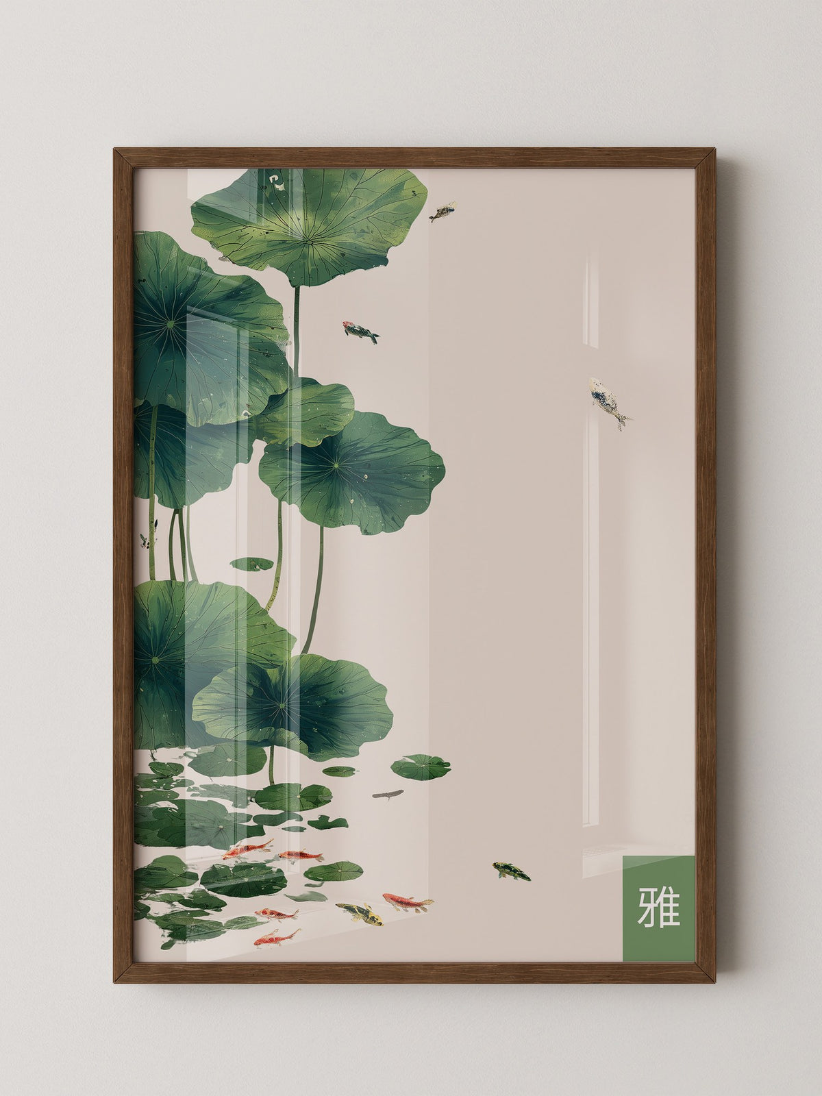 Seerosen und Koi minimalistisch