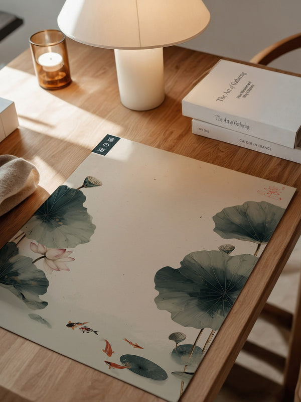 Lotusblätter Koi Minimalistisch