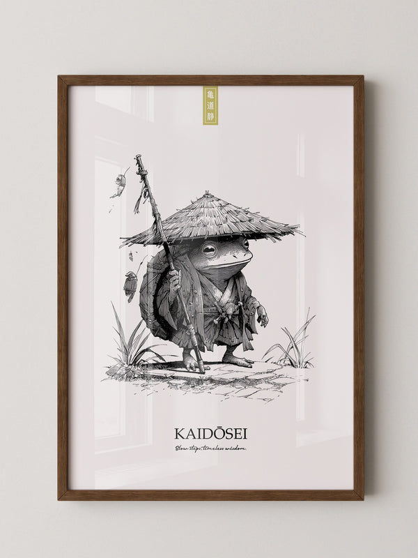 Frosch Samurai Linie Kunst