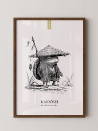 Frosch Samurai Linie Kunst
