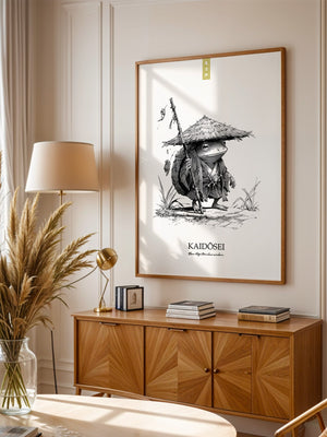 Frosch Samurai Linie Kunst