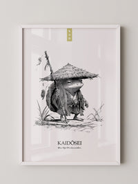 Frosch Samurai Linie Kunst