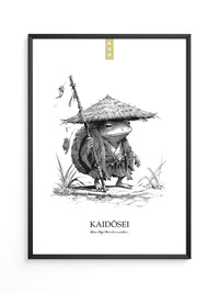 Frosch Samurai Linie Kunst