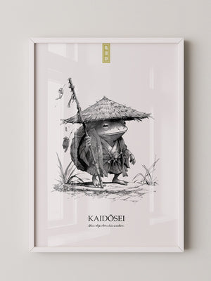 Frosch Samurai Linie Kunst
