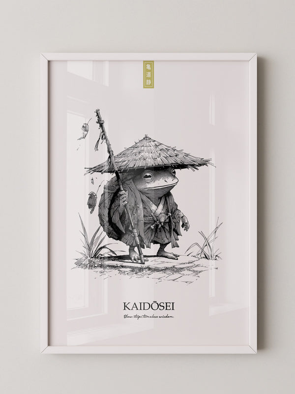 Frosch Samurai Linie Kunst