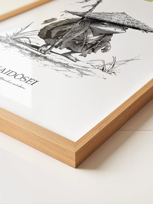 Frosch Samurai Linie Kunst