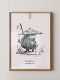 Frosch Samurai Linie Kunst