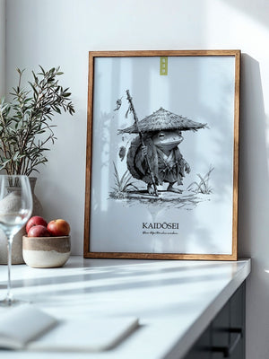 Frosch Samurai Linie Kunst