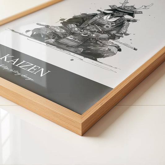 Samurai Meditation Tuschezeichnung