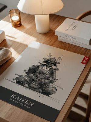 Samurai Meditation Tuschezeichnung