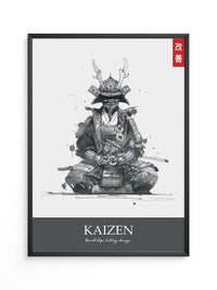 Samurai Meditation Tuschezeichnung
