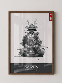 Samurai Meditation Tuschezeichnung
