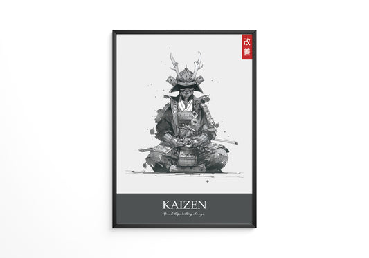 Samurai Meditation Tuschezeichnung