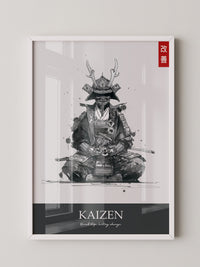 Samurai Meditation Tuschezeichnung