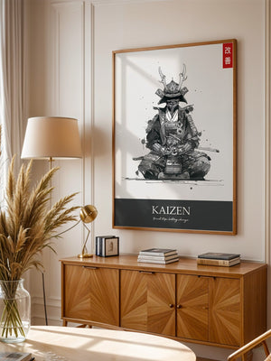 Samurai Meditation Tuschezeichnung