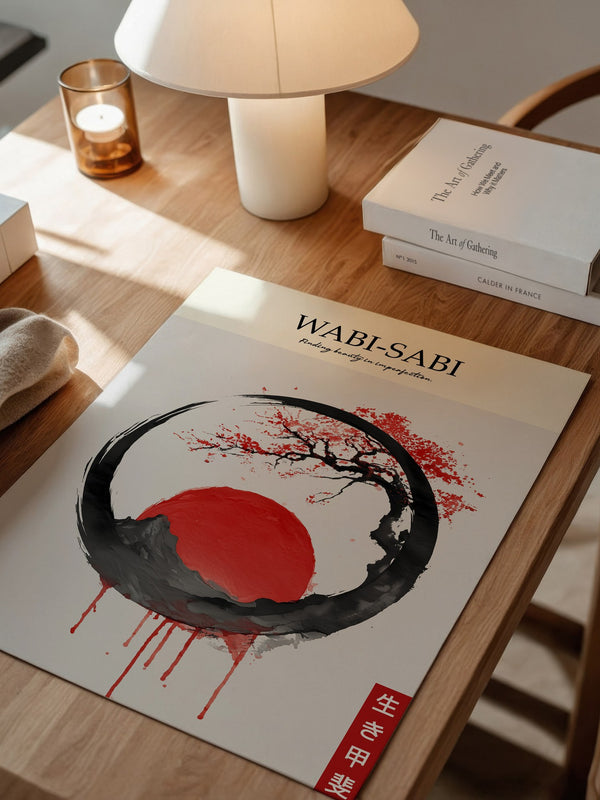 Japanisches Symbol Tinte Rot-Kreis