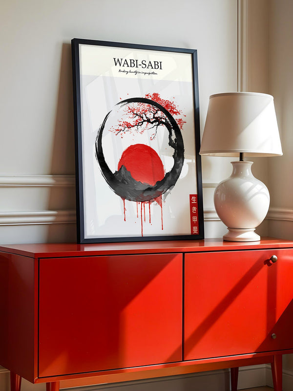 Japanisches Symbol Tinte Rot-Kreis