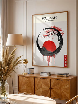 Japanisches Symbol Tinte Rot-Kreis