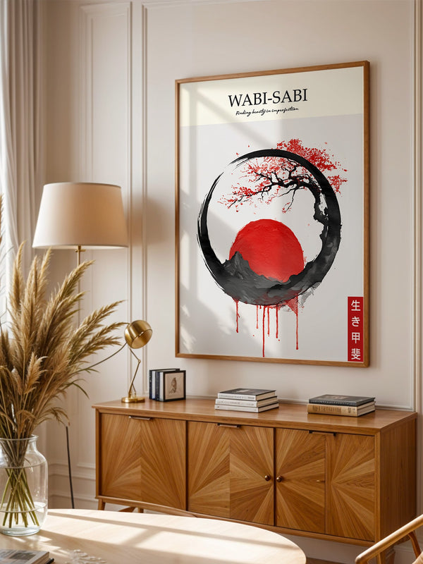 Japanisches Symbol Tinte Rot-Kreis