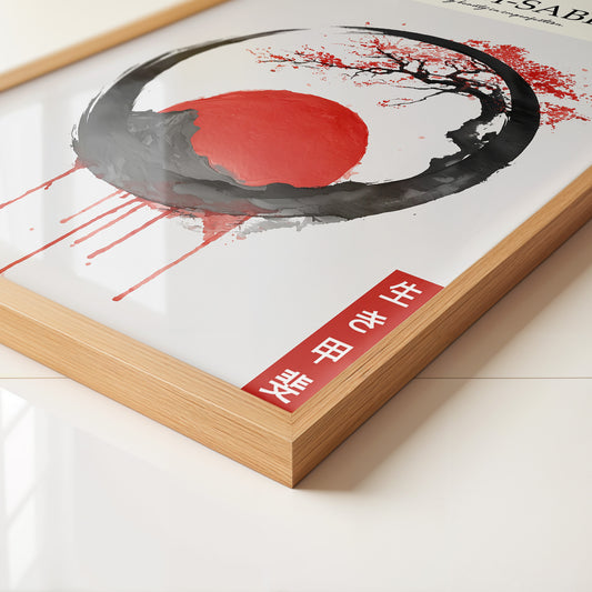 Japanisches Symbol Tinte Rot-Kreis