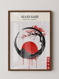 Japanisches Symbol Tinte Rot-Kreis