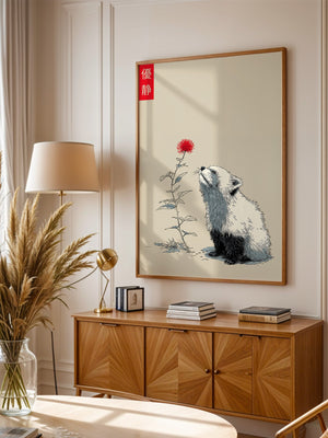 Panda Blume Minimalistisch