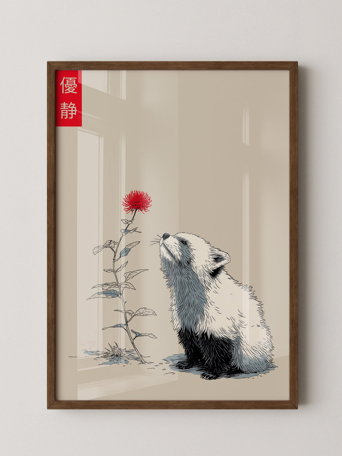 Panda Blume Minimalistisch