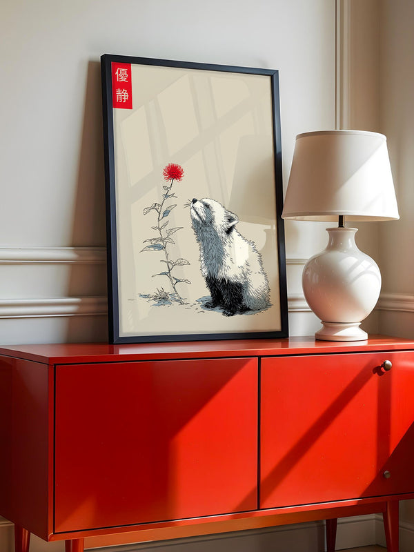 Panda Blume Minimalistisch