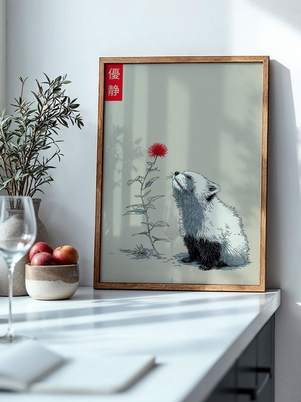 Panda Blume Minimalistisch