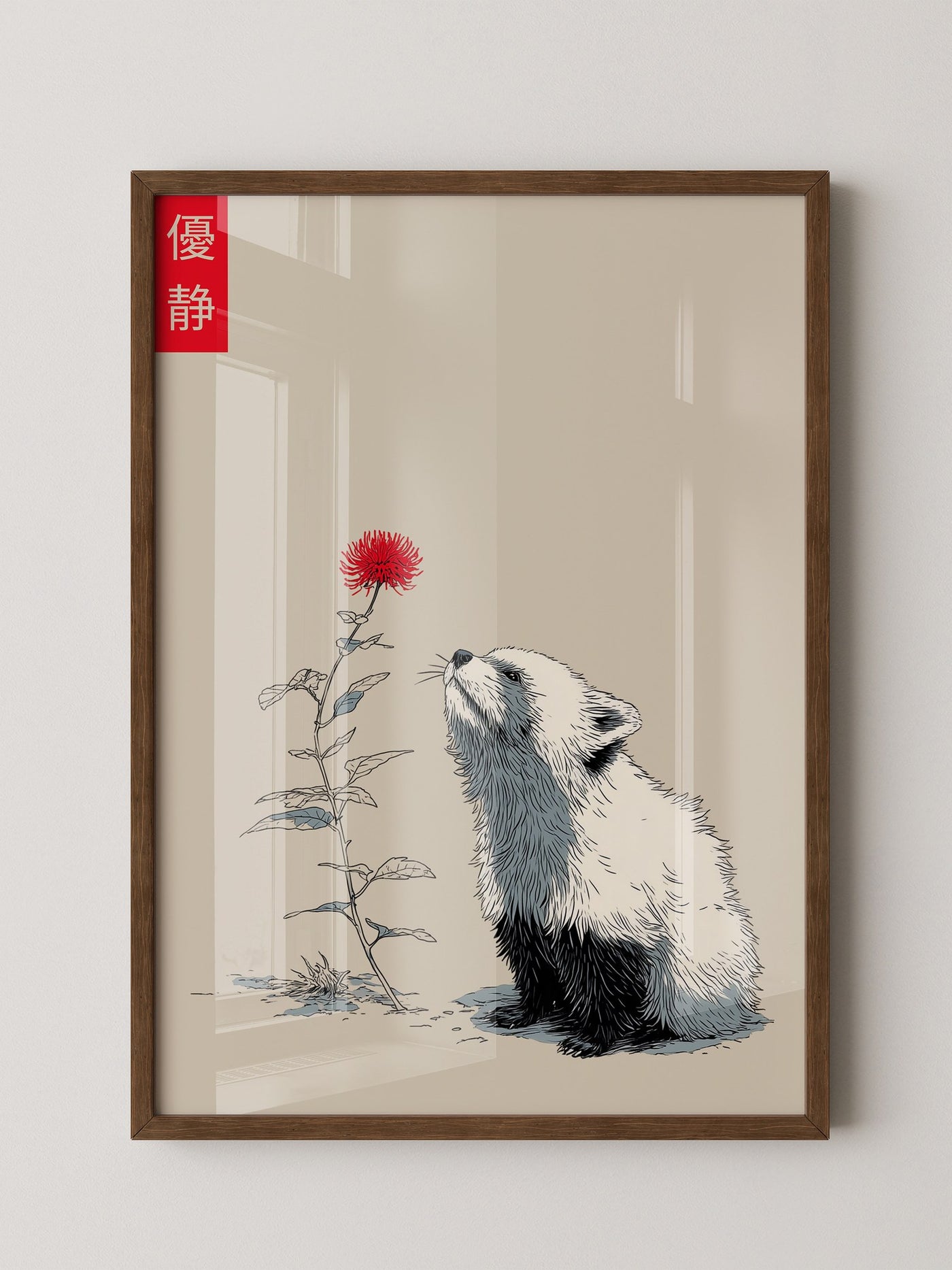 Panda Blume Minimalistisch