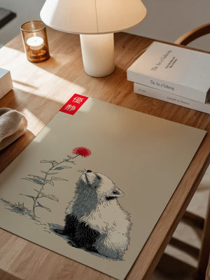 Panda Blume Minimalistisch