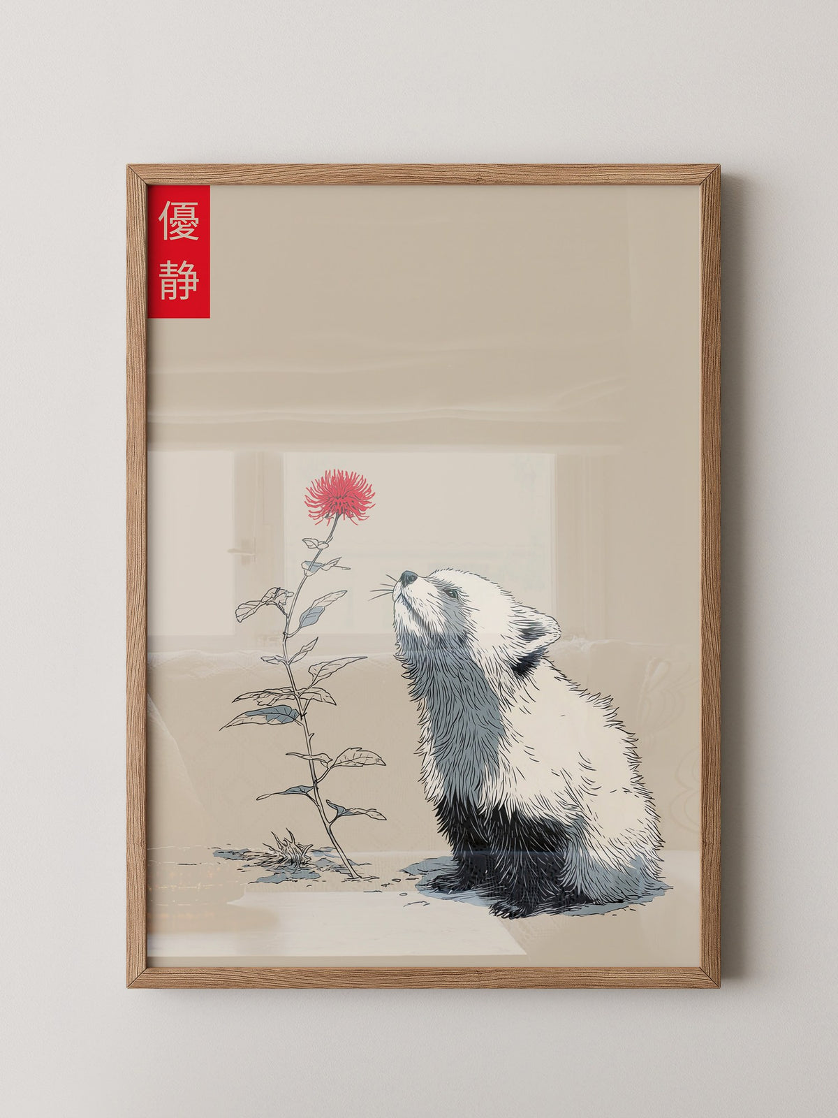 Panda Blume Minimalistisch
