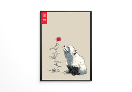 Panda Blume Minimalistisch