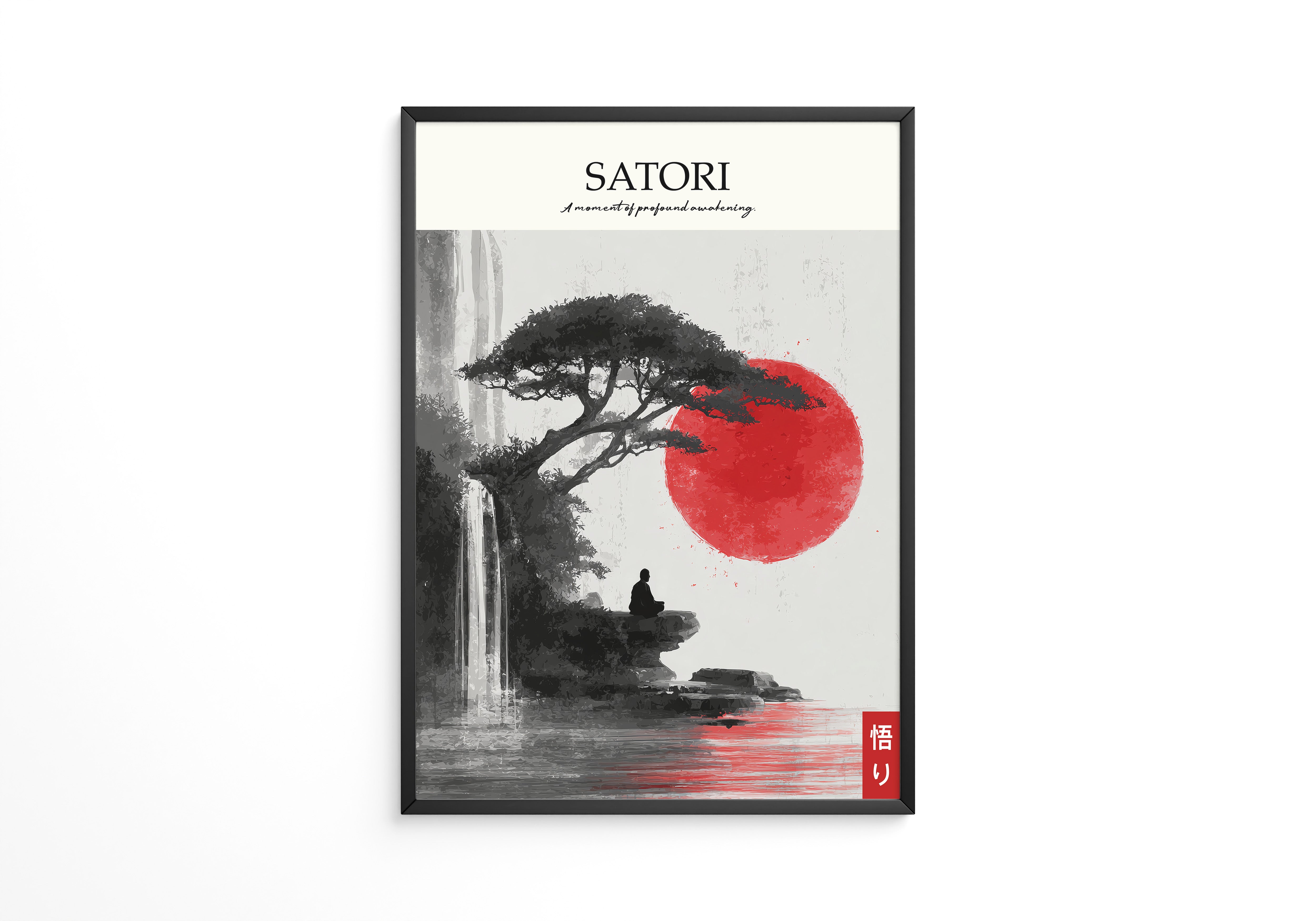 Meditation Baum Rote Sonne