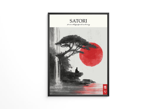 Meditation Baum Rote Sonne