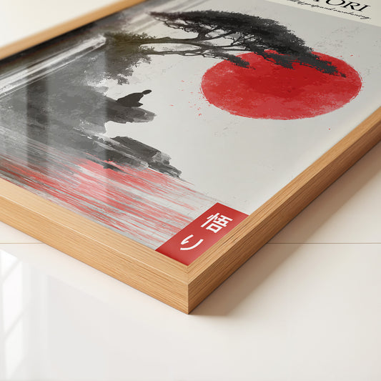 Meditation Baum Rote Sonne