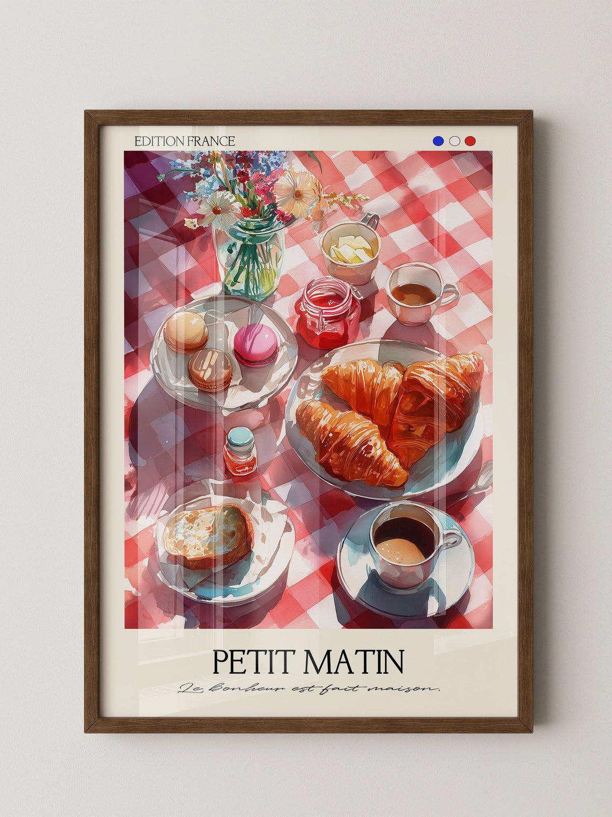 Französisches Frühstück Aquarell