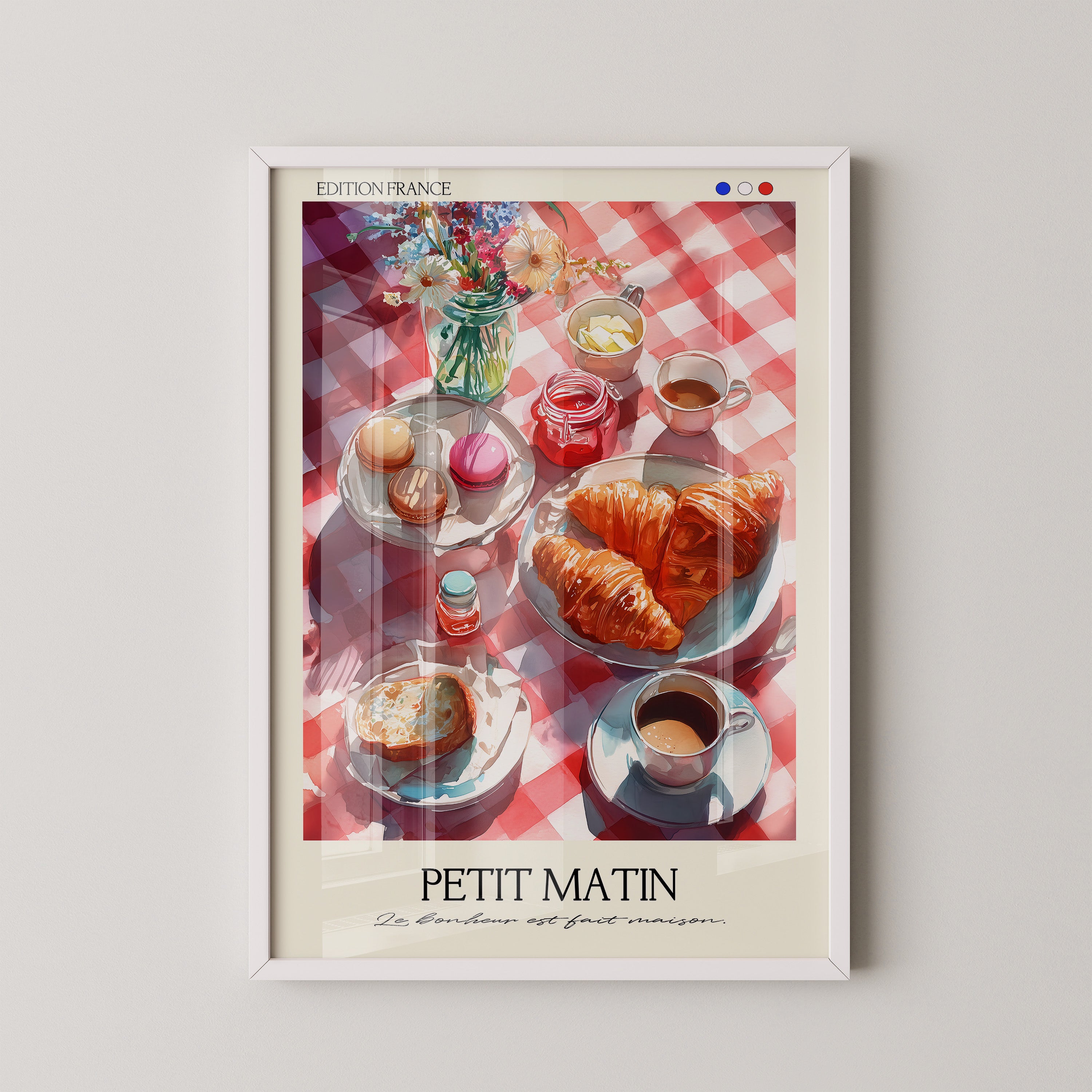 Französisches Frühstück Aquarell