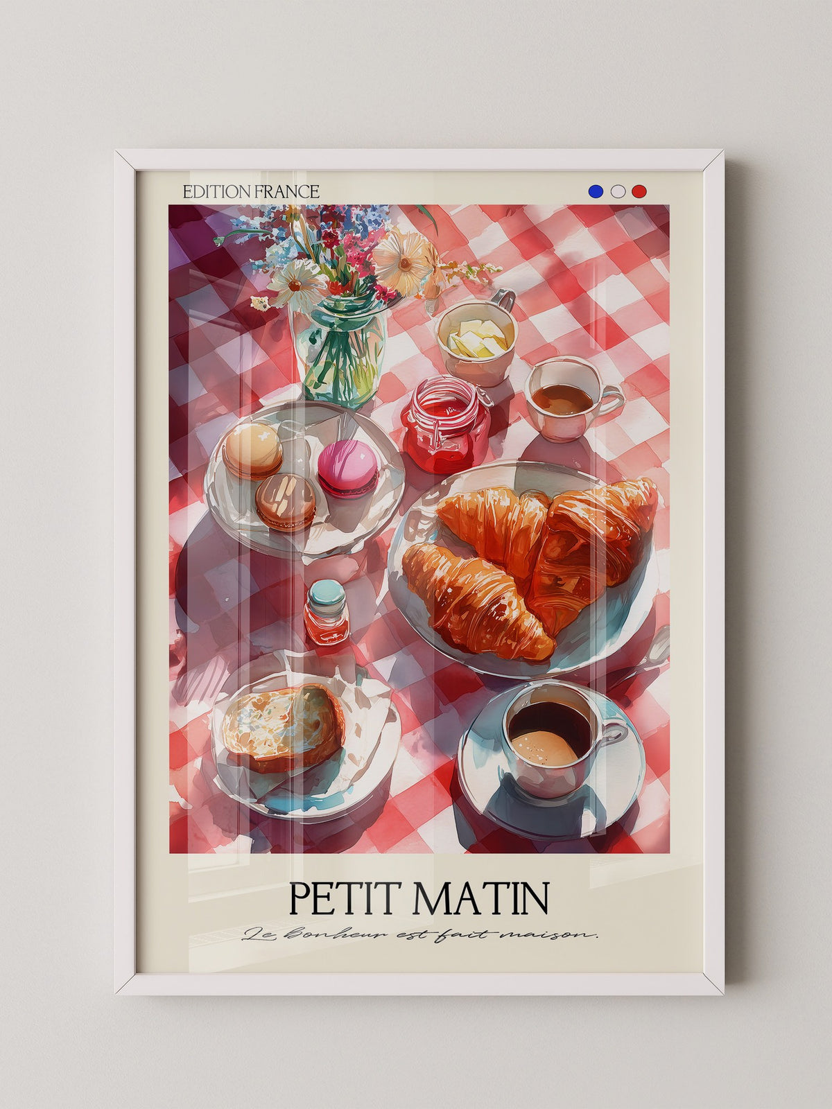 Französisches Frühstück Aquarell