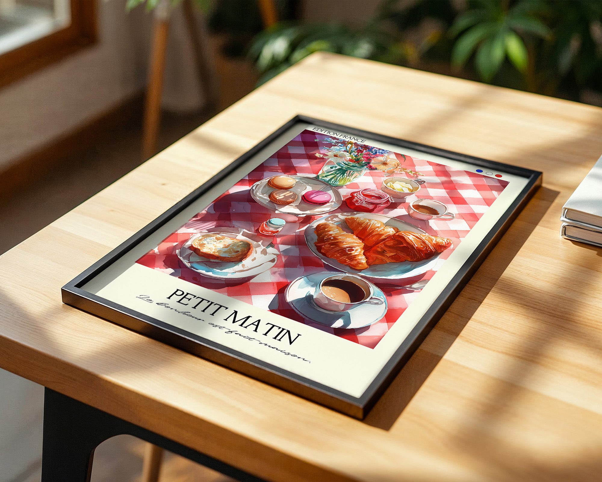 Französisches Frühstück Aquarell