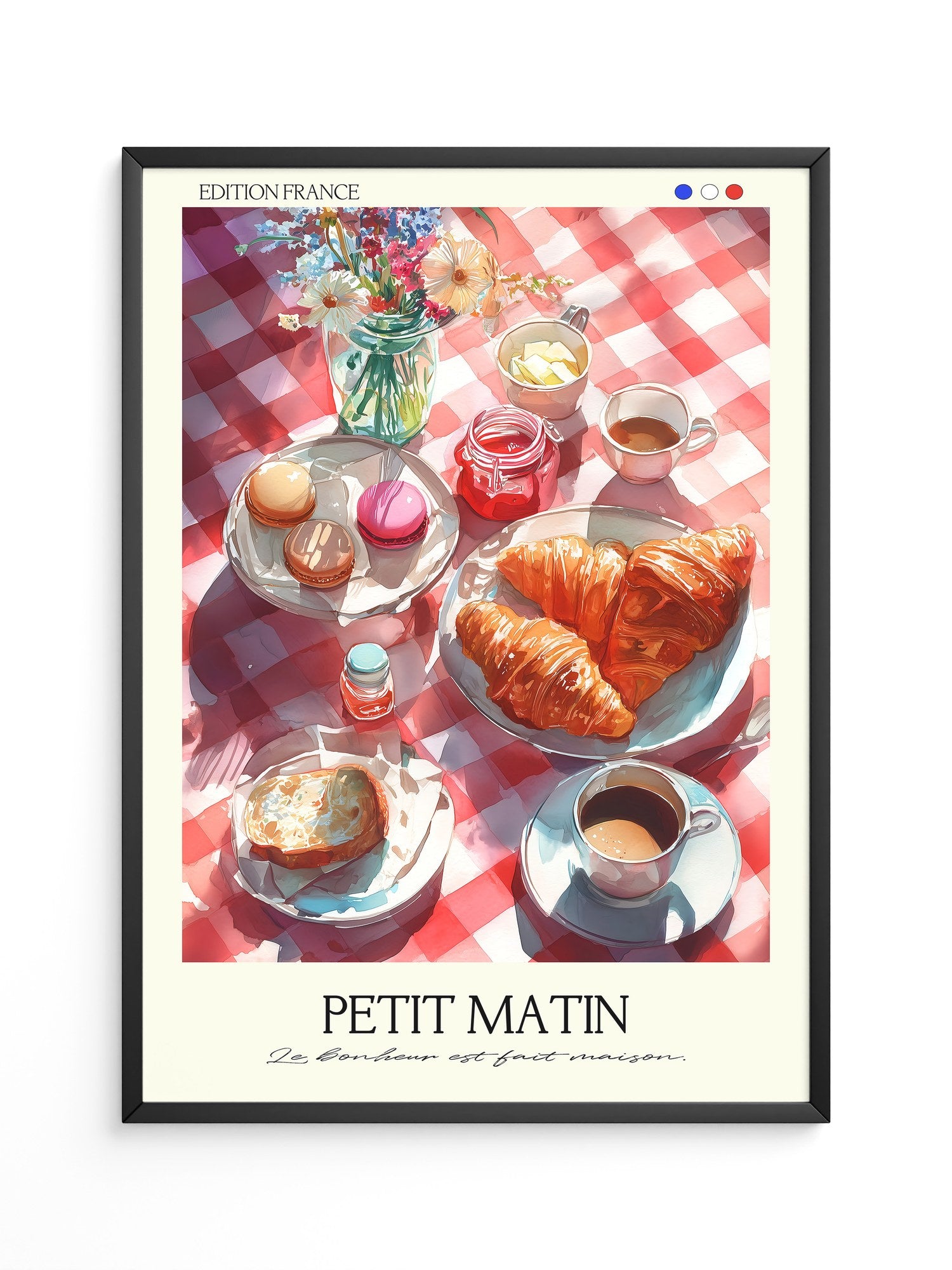 Französisches Frühstück Aquarell