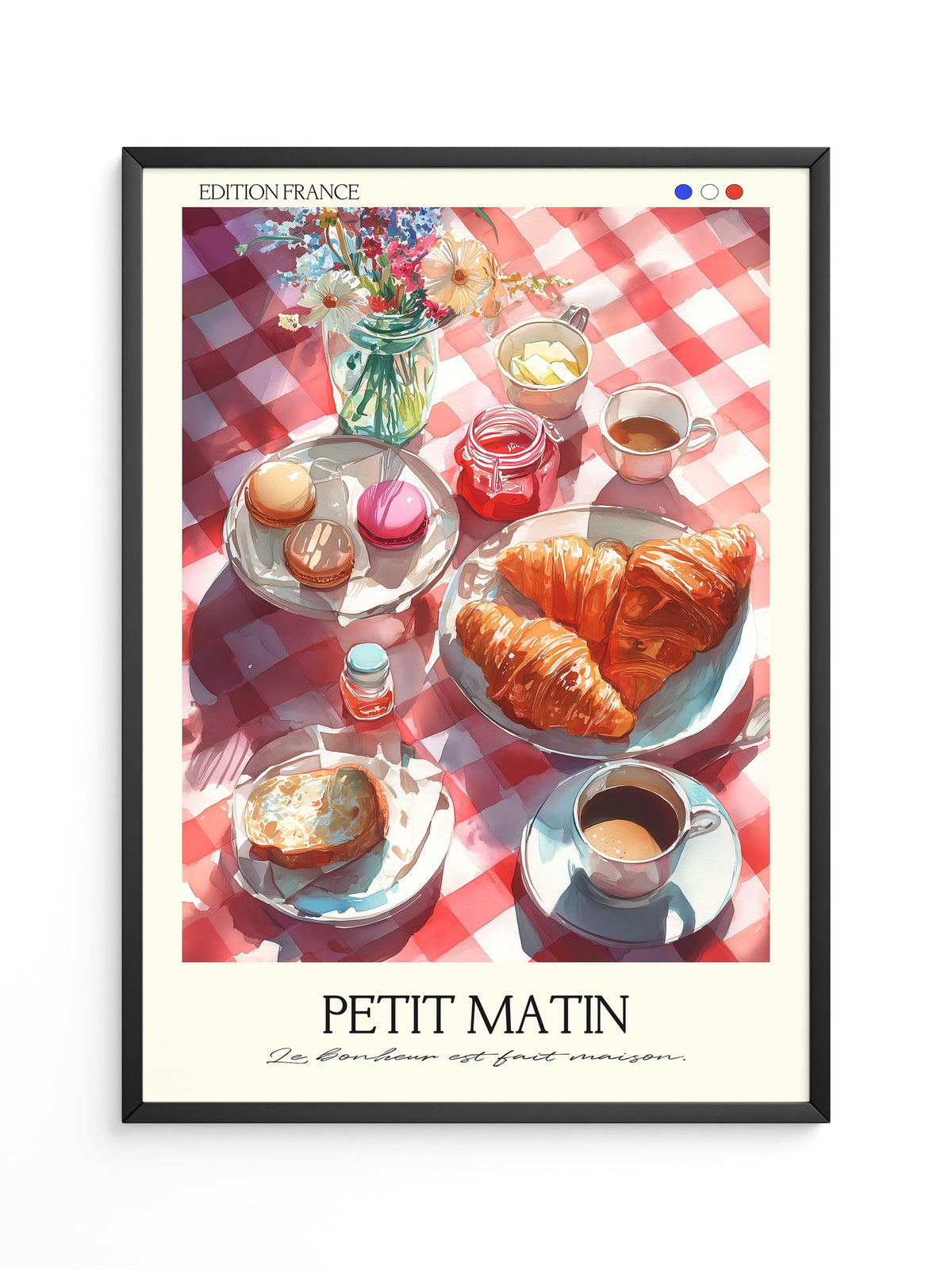 Französisches Frühstück Aquarell