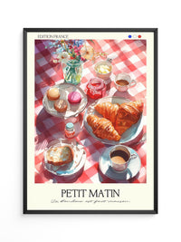 Französisches Frühstück Aquarell