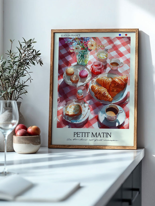 Französisches Frühstück Aquarell
